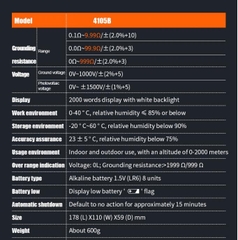 Đồng hồ đo điện trở đất VICTOR 4105B