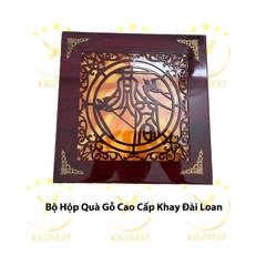 Bộ Hộp Quà Gỗ Đài Loan Màu Nâu