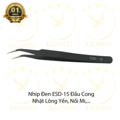 Nhíp Đen ESD 15 Mũi Cong