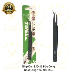 Nhíp Đen ESD 15 Mũi Cong