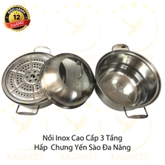 Nồi Inox Chưng Yến 3 Tầng