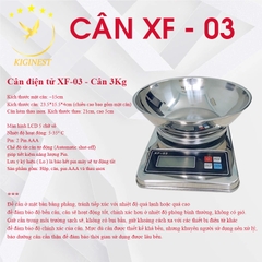 Cân Điện Tử XF-03 - 3Kg - Kèm Thau Inox