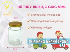 Hũ Thủy Tinh Lục Giác 80ML