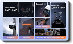 Camera Wifi IMOU S7DP 3K 5MP (Cruiser Z | Zoom 12X | Outdoor | FullColor | Tích hợp LOA, đàm thoại 2 chiều)