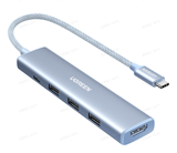 UGREEN 35582 - Bộ chuyển đổi USB Type-C 5 trong1 ra HDMI 4K@30Hz, USB 3.0, Sạc PD 100W