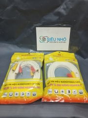 Dây AV 3 đầu HJD-AST318 dài 1.8 MÉT Đồng nguyên chất 100%-- Giá áp dụng Hộp 20s, ít hơn +1k