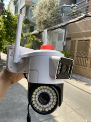 Camera Wifi Yoosee Q42+ Đèn báo động đỏ | 4K | Ngoài trời | 2 ống kính 2 khung hình (Loại A)