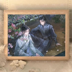 Khung ảnh Husky và sư tôn mèo trắng 17*21cm Mẫu 5