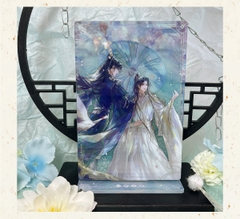 Standee cát chảy Husky và sư tôn mèo trắng chính hãng Mẫu 1