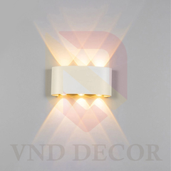 Đèn Hắt Tường 2 Đầu 6W Vỏ Trắng 6 Tia