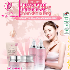 Bộ chăm sóc da chuyên sâu hỗ trợ nám tàn nhang - HOLIKEY Ultra Collagen Skin Care Set - Mỹ phẩm chính hãng hàn quốc