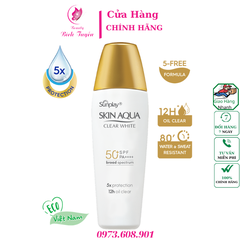 Sữa chống nắng dưỡng da trắng mịn SPF50+ SUNPLAY SKIN AQUA CLEAR WHITE  25g