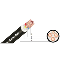 Cadisun Cáp đồng 4 ruột bọc cách điện XLPE, vỏ bọc PVC Cu/XLPE/PVC 3x+1x (0.6/1kV)