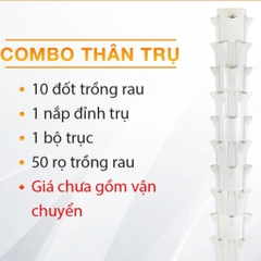 Combo Thân trụ làm giàn hệ thống trồng rau thủy canh - Đốt trụ giữ nước, chống cúp điện