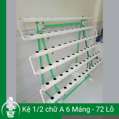 Giàn Thủy Canh Hồi Lưu 1/2 Chữ A 4 tầng máng đôi 2m