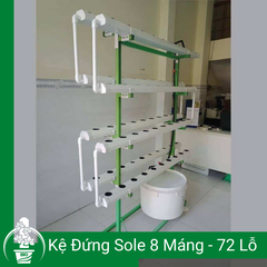 Giàn Trồng Rau Sân Thượng Đứng SOLE áp tường 8 máng 1.5m - 2m - 3m- 4m