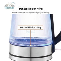 Ấm đun siêu tốc Lock&Lock 1.8L thân bình thủy tinh công suất 1850W - 2200W EJK256BLK P3H