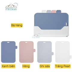 Bộ 4 Thớt nhựa kháng khuẩn đa năng có giá đỡ Inochi Yoko chống trượt, dày dặn P3H