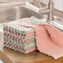 Set 10 khăn lau bếp nhỏ đa năng 2 mặt siêu thấm (lau bếp, bát đĩa, bàn ghế...) kháng khuẩn