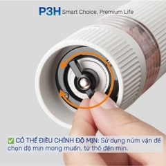 Máy xay muối và tiêu 1 chạm LocknLock One Touch Salt & Pepper Prinder, dung tích 70ml, màu trắng/đen CKO118