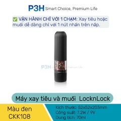 Máy xay muối và tiêu 1 chạm LocknLock One Touch Salt & Pepper Prinder, dung tích 70ml, màu trắng/đen CKO118