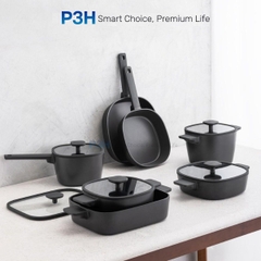 Nồi Chảo chống dính LocknLock Square-IH Thiết Kế Vuông Độc Đáo, Dùng được bếp từ, Nắp kính silicone tiện lợi P3H