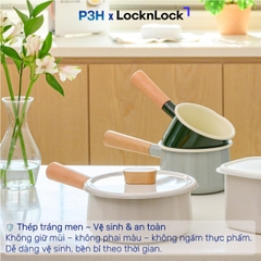 Nồi Tráng Men Lock&Lock Suit Mellow – Thiết Kế Tối Giản, nhỏ gọn nhiều kích cỡ dùng được bếp từ P3H