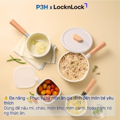 Nồi Tráng Men Lock&Lock Suit Mellow – Thiết Kế Tối Giản, nhỏ gọn nhiều kích cỡ dùng được bếp từ P3H
