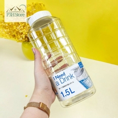 Bình đựng nước nhựa Lock&Lock Chess Water Bottle 1.0L/1.5L Nắp màu trắng HAP810 HAP812 P3hstore