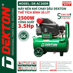 Máy Nén Khí Chạy Dầu 30L Dekton DK-AC30DR: Giải pháp nén khí mạnh mẽ, tiết kiệm