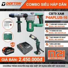 Thân máy khoan đục dùng pin 2 chức năng DEKTON M21-RH2702BL