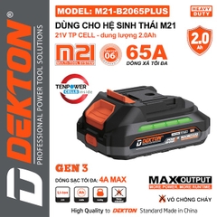 Pin DEKTON M21 Plus 21V – Dùng Cho Máy Khoan, Cắt, Siết Chân Phổ Thông hệ M21