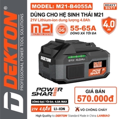 Pin DEKTON M21 Plus 21V – Dùng Cho Máy Khoan, Cắt, Siết Chân Phổ Thông hệ M21