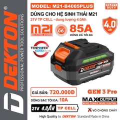Pin DEKTON M21 Plus 21V – Dùng Cho Máy Khoan, Cắt, Siết Chân Phổ Thông hệ M21