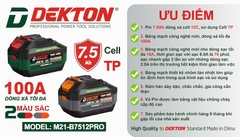 Pin DEKTON M21 Plus 21V – Dùng Cho Máy Khoan, Cắt, Siết Chân Phổ Thông hệ M21