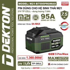 Pin DEKTON M21 Plus 21V – Dùng Cho Máy Khoan, Cắt, Siết Chân Phổ Thông hệ M21