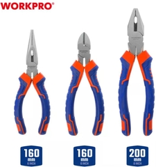 Bộ kìm cắt, kìm điện, kìm nhọn 6inch và 8 inch 3 chi tiết Workpro WP201007