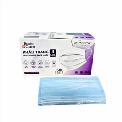 Khẩu trang Regentox 4 lớp BasicCare Xanh Dương (H/50 cái)