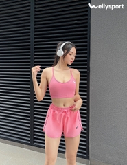 Áo Bra Tập Gym, Yoga Nữ, Màu Hồng Pastel, Welly Sport, Mã AOBH
