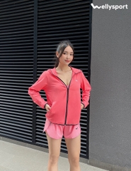 Áo Khoác Nữ Running Jacket Gió, Màu Hồng Pastel, Welly Sport, Mã AKN03