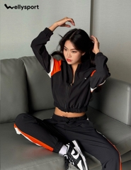 Bộ Đồ Thể Thao Nữ Phối Màu, Màu Đen, Welly Sport, Mã BDTTND