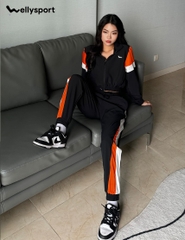 Bộ Đồ Thể Thao Nữ Phối Màu, Màu Đen, Welly Sport, Mã BDTTND