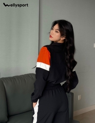 Bộ Đồ Thể Thao Nữ Phối Màu, Màu Đen, Welly Sport, Mã BDTTND