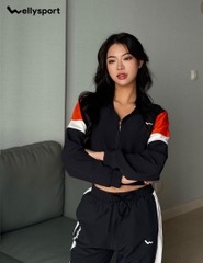 Bộ Đồ Thể Thao Nữ Phối Màu, Màu Đen, Welly Sport, Mã BDTTND