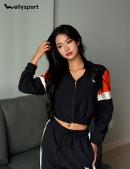 Bộ Đồ Thể Thao Nữ Phối Màu, Màu Đen, Welly Sport, Mã BDTTND