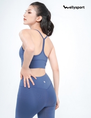 Bộ Đồ Tập Yoga, Gym Nữ 1 Dây- Xanh Đen Blueberry, Mã BTN01