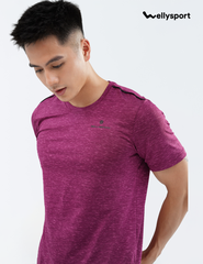 Áo Thun Nam Cổ Tròn Logo Ngực Trái - Màu Đỏ Đô, Mã ALGNT03