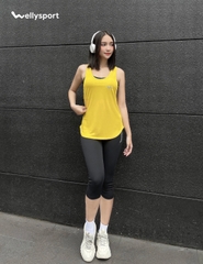 Áo Tanktop Tập Gym, Yoga Nữ,  Welly Sport, Màu Vàng Gold, Mã ATTN05