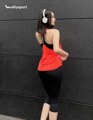 Áo Tanktop Tập Gym, Yoga Nữ, Welly Sport, Màu Đỏ Cam, Mã ATTN07
