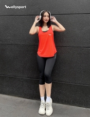 Áo Tanktop Tập Gym, Yoga Nữ, Welly Sport, Màu Đỏ Cam, Mã ATTN07